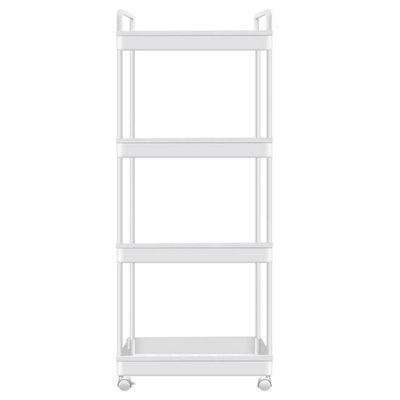 4 Tier Slim Slide Out Kitchen Trolley Rack Holder Storage Shelf Organiser Wheels from B&Q