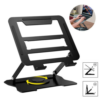  - 360 Degrees  All Metal Portable Laptop Tablet Stand Riser Adjustable Holder For Desk