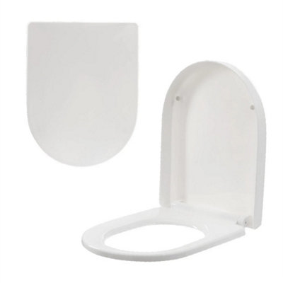 D-Shaped Anika Toilet Seats / WhiteSoft Close With Quick Release / Easy Installation844