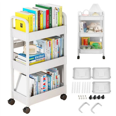 3 Tier Storage Trolley Cart On Wheels Kitchen Bathroom Laundry Narrow Space Rack from B&Q