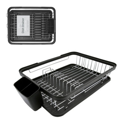 - Black  Dish Drainer Rack / Removable Drip Tray