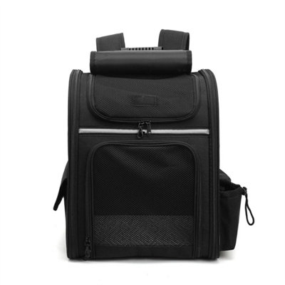 Black Elite Expandable Pet Backpack Carrier Dog Cat Travel Foldable Functional Bags from B&Q
