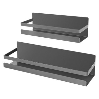 Grey 2Pack Magnetic Spice Rack Seasoning Organizers Refrigerator Shelf Fridge Storage from B&Q