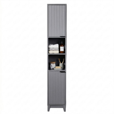 Grey Tall Bathroom Storage Cabinet,freestanding Bathroom Narrow Unit from B&Q