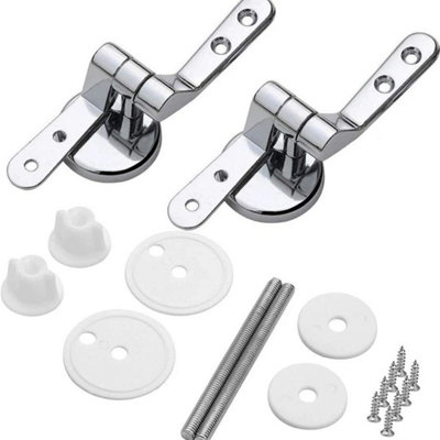 2Pcs Universal Chrome Toilet Seat Hinges Replacement Fittings from B&Q