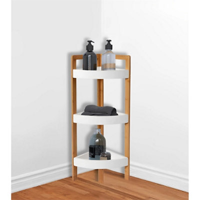 Corner Shelf Stand 3 Tier Organizer Rack Bathroom Storage Shelves from B&Q