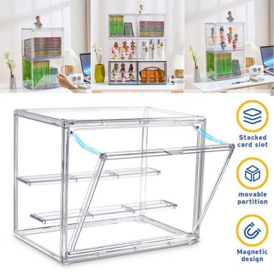  - Case With 2-Tier Shelves,clear Display Box Stackable Storage Box