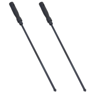  - Fireplace Poker Fire Poker For Coal Wood With Wooden Handle 2Pc