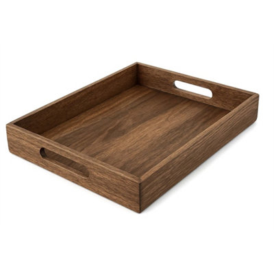 Wooden Serving Tray With Handles Wooden Breakfast Serving Tray from B&Q
