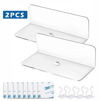  - Clear 2X Clear Small Acrylic Floating Wall Shelves Self Adhesive Storage Display Shelf
