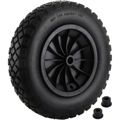 14" Pu Wheelbarrow Wheel Solid Puncture Proof Heavy Tyre from B&Q