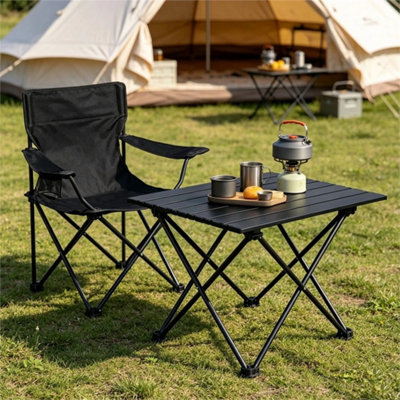 Folding Chair+Folding Table Garden Bistro Set Outdoor Patio Furniture Folding Chairs Camping Table