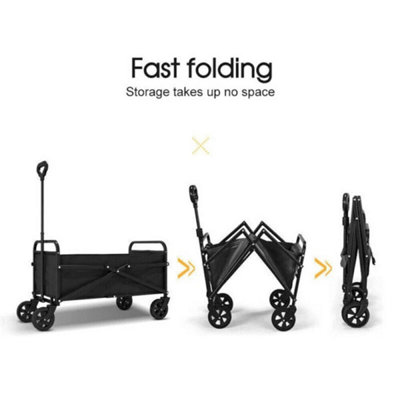  - 200Kg Heavy Duty Garden Camping Beach Cart Festival Trolley Wagon Cart Foldable