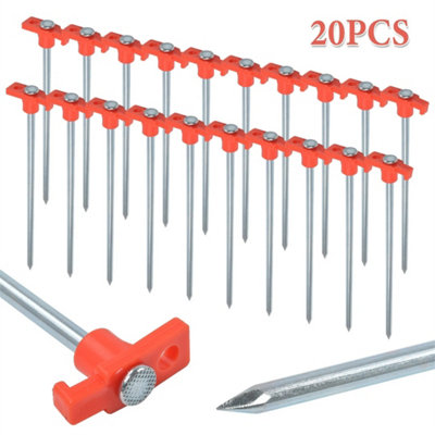 20Packs Hard Ground Rock Peg Hook Top Tent Awning from B&Q