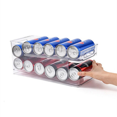 2 Tier Foldable Soda Can Dispenser Holder Fridge Rack 10 Cans from B&Q