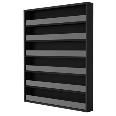 6 Tier Wall Mounted Black Salon Nail Polish RackDisplay Shelf from B&Q