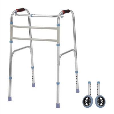 Folding Walker Frame Mobility Aid Zimmer Walking Adjustable from B&Q