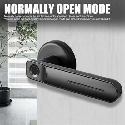 Smart Fingerprint Electronic Door Lock Security Biometric Door Handle With 2Keys from B&Q