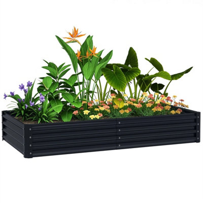  - Dark Grey Galvanised Raised Garden Planter Bed