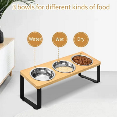 Elevated Cat Food Bowls Stainless Steel Cat Feeding Bowls Raised Cat Dog Bowl from B&Q
