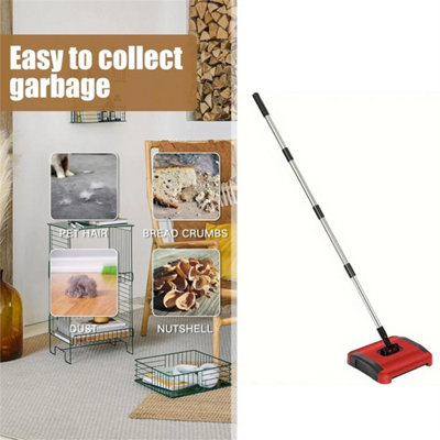 Carpet Floor Sweeper Carpet Sweeper Manual Carpet Cleaner W/3 Rolling Brushes from B&Q