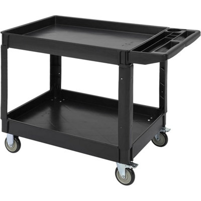 Utility Service Cart With Wheels 2 Tray 500Lbs Rolling Garage Cart from B&Q