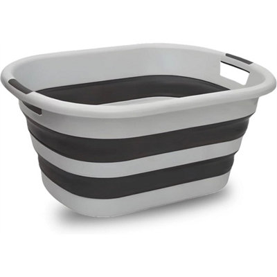 68L Large Collapsible Foldable Basket With Handle Durable Sturdy Laundry from B&Q