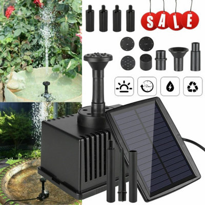  - Solar Powered Water Pump Filter Garden Pool Small Pond Fish Tank Fountain 180L/h