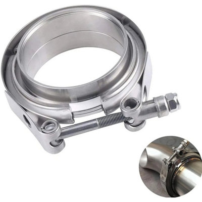  - 2Inch 51mm V Band Vband Clamp Flange Turbo Exhaust Downpipe Kit Stainless Steel