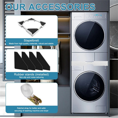 Universal Stacking Kit Washer Dryer Adjustable Stacking Frame With Ratchet Strap from B&Q