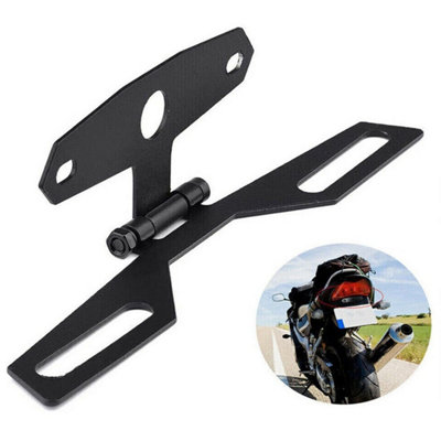 Universal Motorcycle License Number Plate Holder Tail Tidy Bracket Adjusable