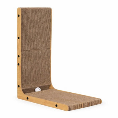 Cat Scratcher L-Shape With Ball Toy Vertical & Horizontal Corrugated Cardboard from B&Q