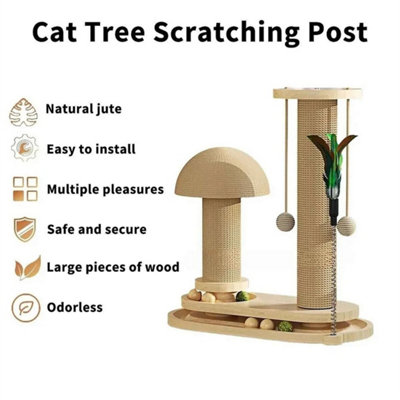 A-Large Cat Tree Scratching Post Pet Climbing Tower Post Kitten Activity Centre from B&Q