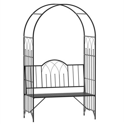  - Garden Arch Bench Outdoor Patio Trellis Arbor For Climbing Plant