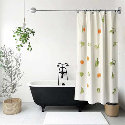  - L Shape Shower Rail Rod Curtain Rod Wall Mounted Curved Bath Bathroom