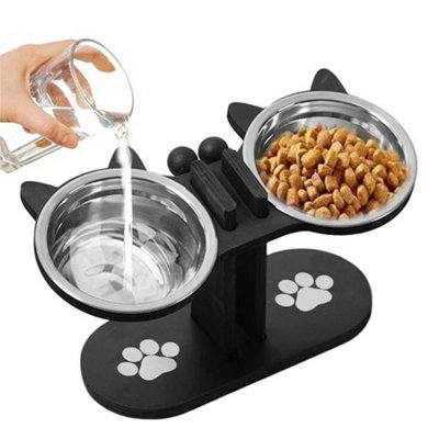 Elevated Cat Food Bowl Cat Feeding Station Raised Cat Bowls 2 Bowls from B&Q