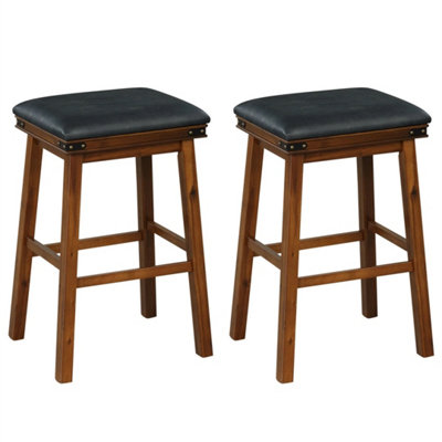 Upholstered Bar Stool Set Of 2 Backless Height Stools Dining Chairs from B&Q