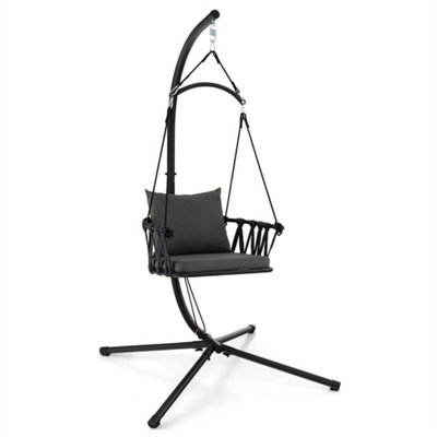 Garden Patio Hanging Swing Chair Rustproof Metal Frame Hammock Chair from B&Q