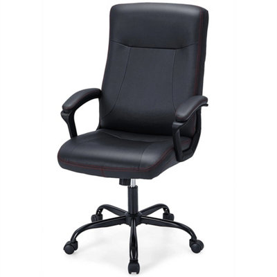 Computer Desk Chair With Ergonomic High Back Built-In Armrests Black from B&Q