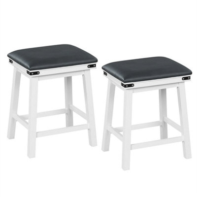 2Pcs Upholstered Bar Stool Backless Counter Stools Dining Chairs from B&Q
