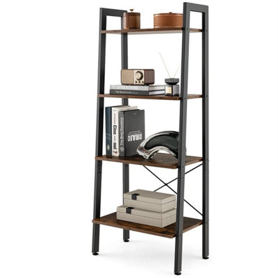 4-Tier Ladder Bookshelf Industrial Bookcase Storage Shelving Unit from B&Q