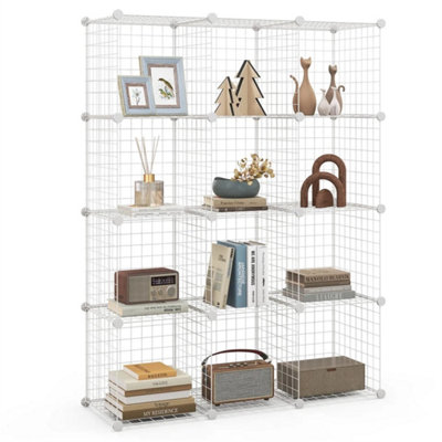 12 Cube Diy Wire Grid Bookcase Display Cabinet Storage Shelf Rack from B&Q