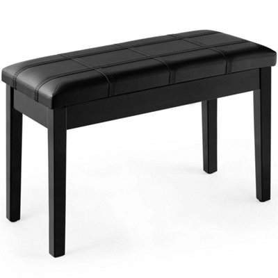  - Wooden Duet Piano Bench Pu Leather Keyboard Seat Piano Stool Storage