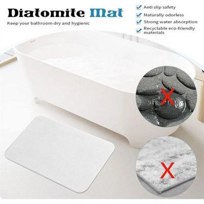 Diatomite Stone Bath Mat Absorbent Drying Bathstone Bathmat Rugs Non-Slip Mat from B&Q