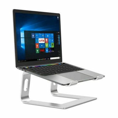 Silver Aluminum Laptop Tablet Stand Holder Desk Riser For Notebook Desk from B&Q