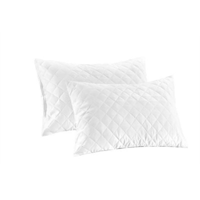 B&Q Luxury Pillows Quilted Ultra Soft Jumbo (2 Pack)  Adjustable Zippered Firmness