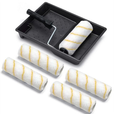 7Pcs 9" Paint Roller Set Tray Rollers Soft Sleeves Brush Kit Decorating Painting from B&Q