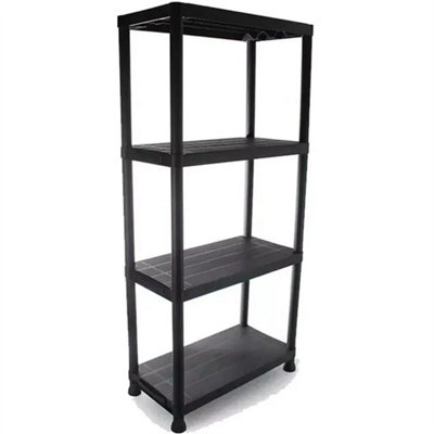 1Pcs 4 Tier Shelf Shelving Rack Shelves Plastic Racking Home Storage Unit Black from B&Q