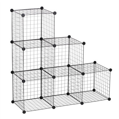 Diy 6 Cube Metal Wire Rack Interlocking Storage Cabinet Organiser Display from B&Q