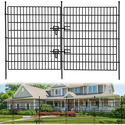  - Decor Garden Fence 15 Panel No Dig Fence W Gate For Animal Barrier